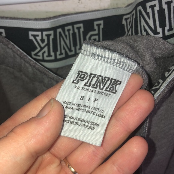 Pink Victoria’s Secret sweatpants gray size small pink jogger pants trac… - Picture 4 of 8